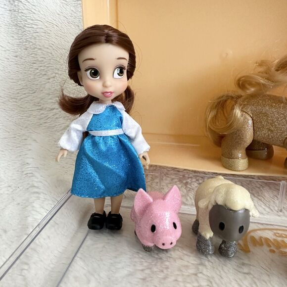 Disney Animator 5” Doll Carry Case Belle Beauty And The Beast Incomplete Animals - Picture 2 of 7